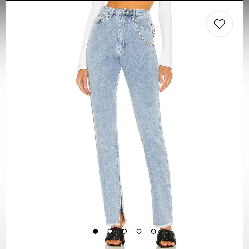 NEW WITH TAG WOMEN’S SIZE 30 STRETCH WEWOREWHAT SLIT HEM JEAN IN LIGHT VINTAGE - Picture 4 of 10